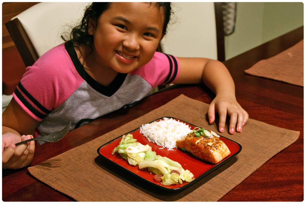 Little girl and her dinner plate master piece